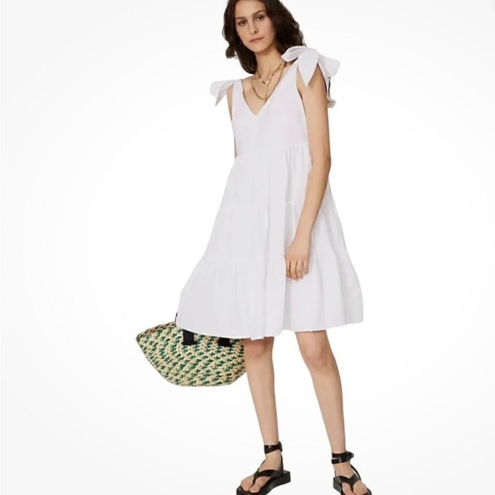 Peter Som Collective white cotton tiered cotton sundress size 8 EUC